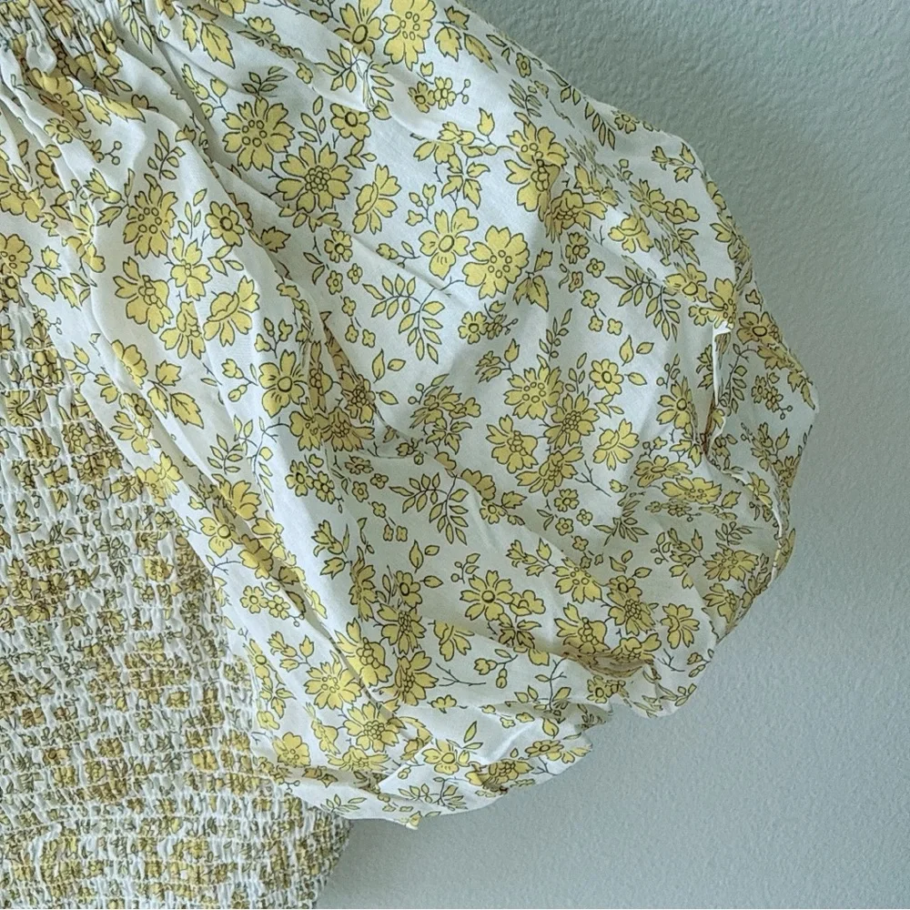 NWT J.Crew Fitted puff-sleeve top in Liberty™ Capel fabric